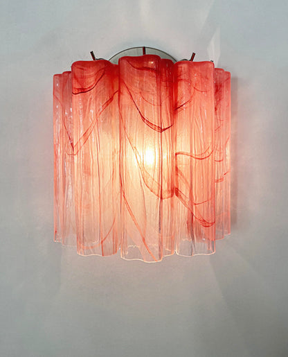 Murano Pink Glass Tube Wall Lamp