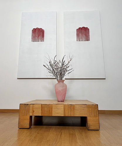 Murano Pink Glass Tube Wall Lamp