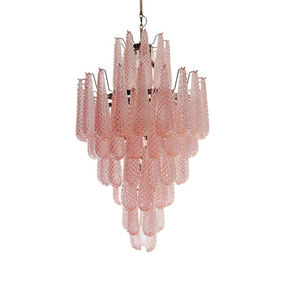 Murano Pink Petals Glass Chandelier
