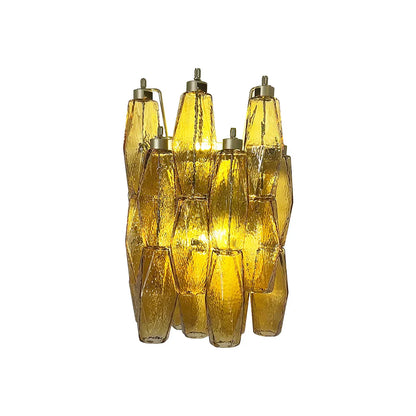 Murano Poliedri Amber Glass Wall Sconces