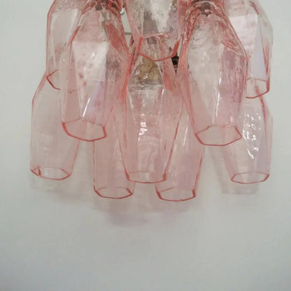 Murano Poliedri Pink Glass Wall Sconces