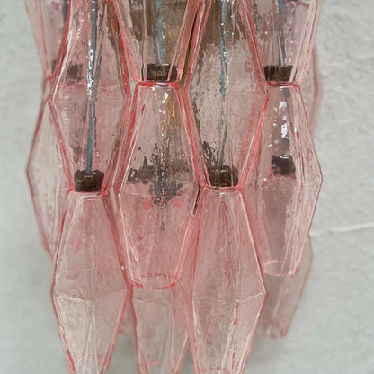 Murano Poliedri Pink Glass Wall Sconces