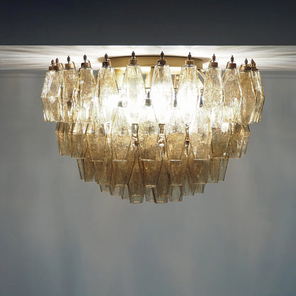 Murano Poliedri Smoked Ceiling Light