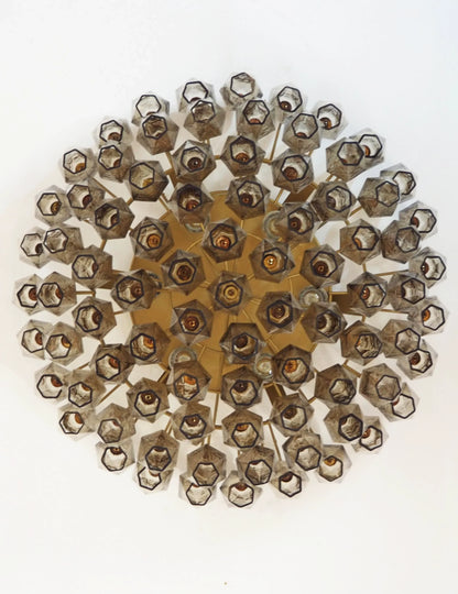 Murano Poliedri Smoked Ceiling Light