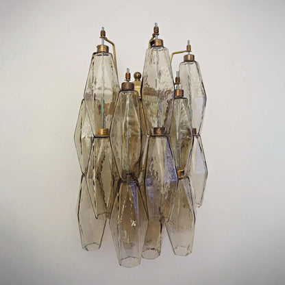 Murano Poliedri Smoked Glass Wall Sconces