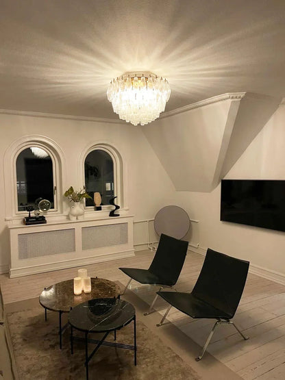 Murano Poliedri Transparent Ceiling Light