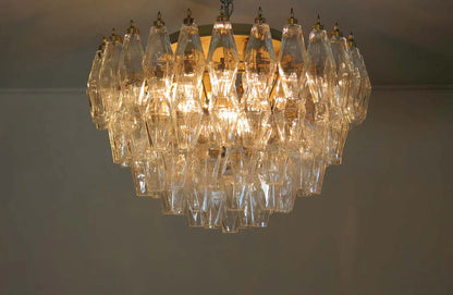 Murano Poliedri Transparent Ceiling Light