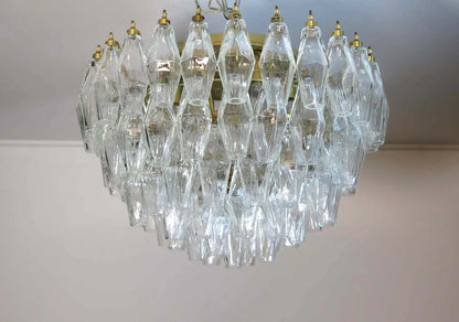 Murano Poliedri Transparent Ceiling Light