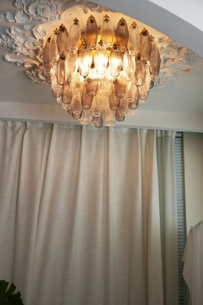 Murano Poliedri Transparent Smoked Ceiling Light
