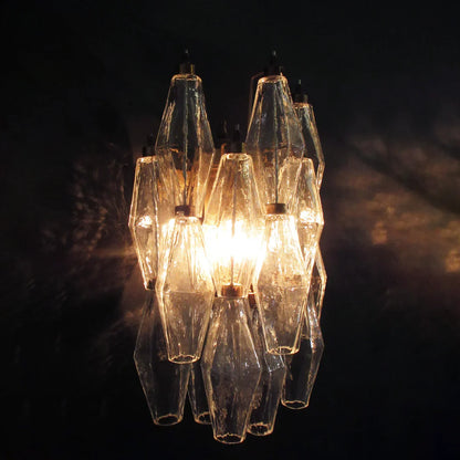 Murano Poliedri Transparent Glass Wall Sconces