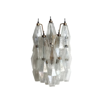Murano Poliedri Transparent Glass Wall Sconces
