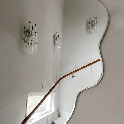 Murano Poliedri Transparent Glass Wall Sconces