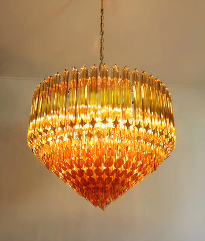 Murano Prisms Amber Chandelier