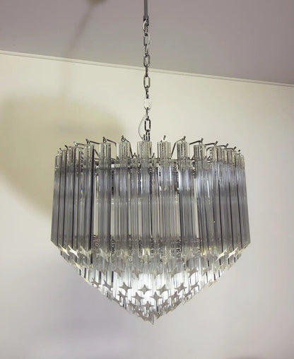 Murano Quadriedri Prisms Transparent Chandelier