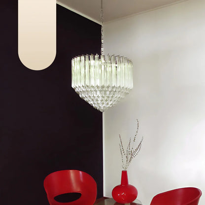 Murano Quadriedri Prisms Transparent Chandelier