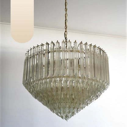 Murano Quadriedri Prisms Transparent Chandelier