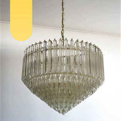 Murano Quadriedri Prisms Transparent Chandelier