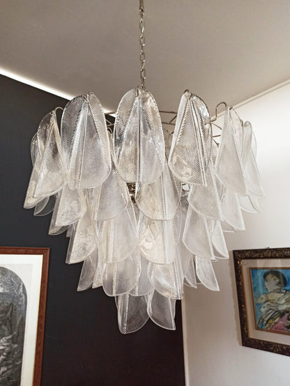 Murano Glass Leaves Transparent Chandelier