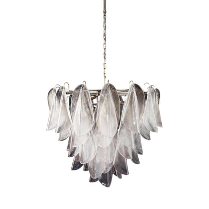Murano Glass Leaves Transparent Chandelier