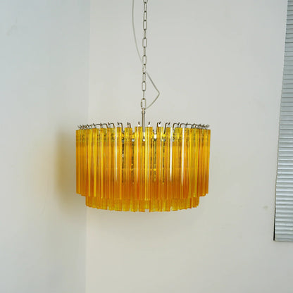 Murano Round Prisms Amber Chandelier