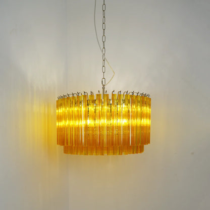 Murano Round Prisms Amber Chandelier