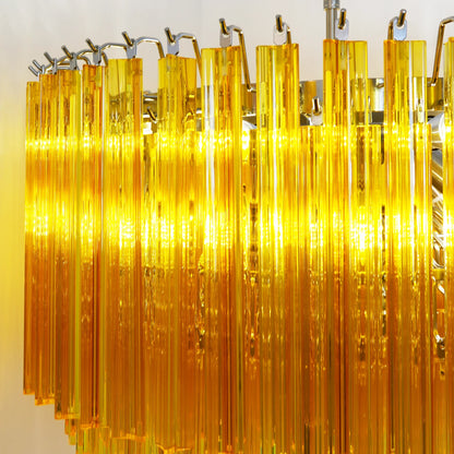 Murano Round Prisms Amber Chandelier