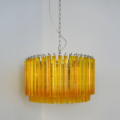Murano Round Prisms Amber Chandelier