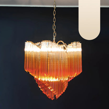 Murano Shaded Amber Prism Chandelier