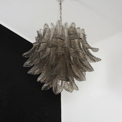 Murano Smoked Ferns Glass Chandelier