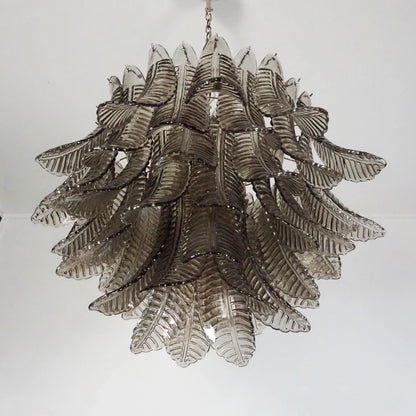 Murano Smoked Ferns Glass Chandelier
