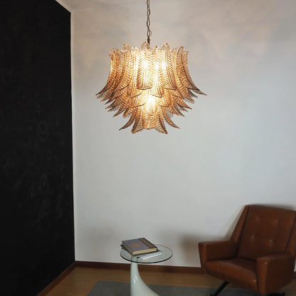 Murano Smoked Ferns Glass Chandelier