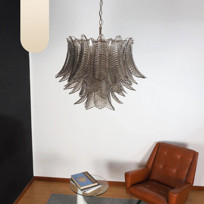 Murano Smoked Ferns Glass Chandelier