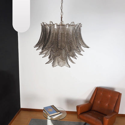 Murano Smoked Ferns Glass Chandelier