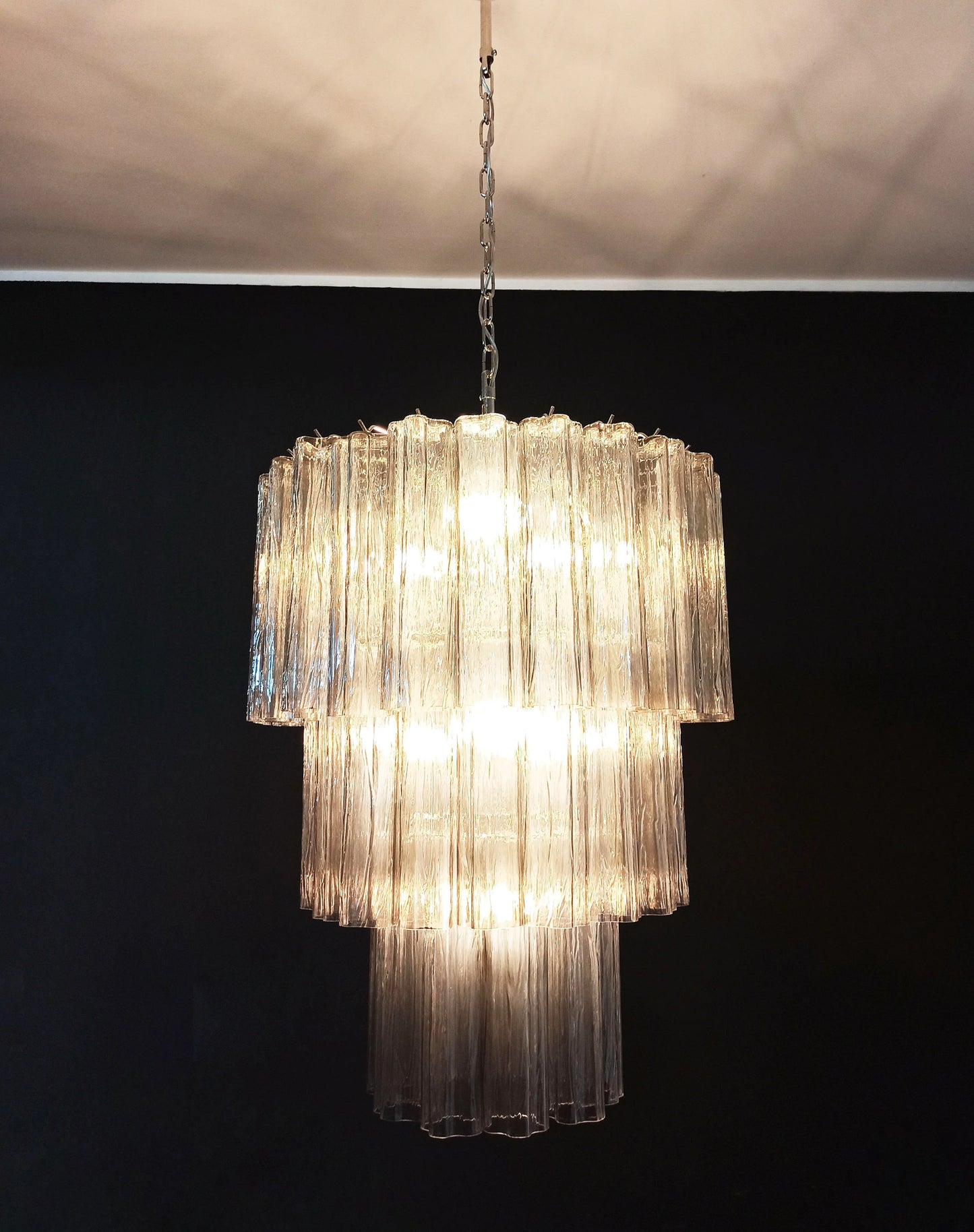 Murano Smoked Glass Tube Chandelier