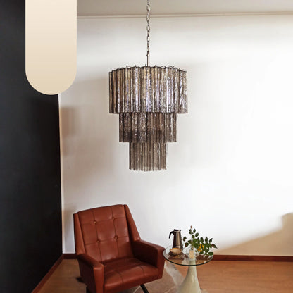 Murano Smoked Glass Tube Chandelier