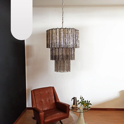 Murano Smoked Glass Tube Chandelier