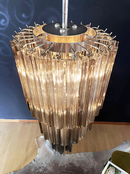 Murano Spiral Prisms Smoked Chandelier