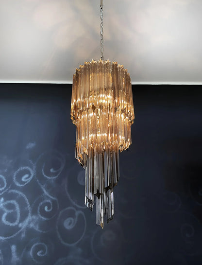 Murano Spiral Prisms Smoked Chandelier