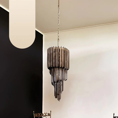 Murano Spiral Prisms Smoked Chandelier