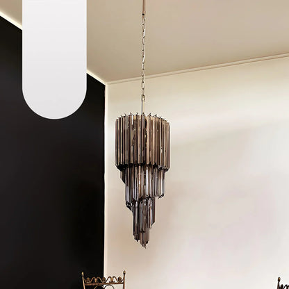 Murano Spiral Prisms Smoked Chandelier
