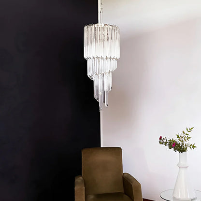 Murano Spiral Prisms Transparent Chandelier