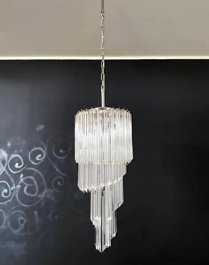Murano Spiral Prisms Transparent Chandelier