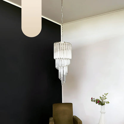 Murano Spiral Prisms Transparent Chandelier