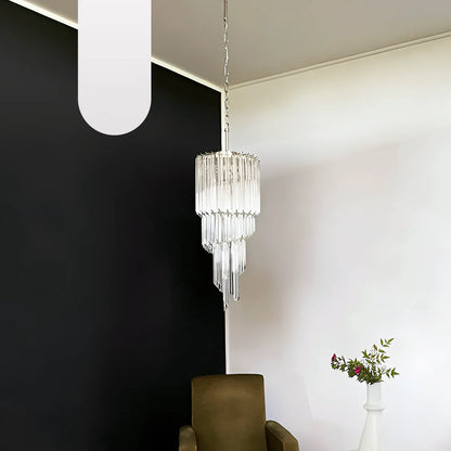 Murano Spiral Prisms Transparent Chandelier