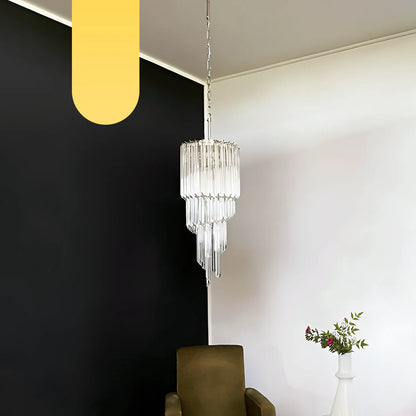 Murano Spiral Prisms Transparent Chandelier