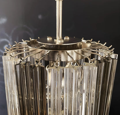 Murano Spiral Prisms Transparent Smoked Chandelier