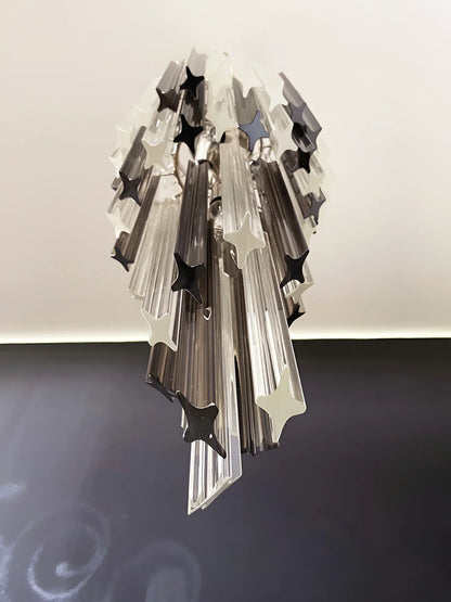 Murano Spiral Prisms Transparent Smoked Chandelier