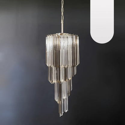Murano Spiral Prisms Transparent Smoked Chandelier