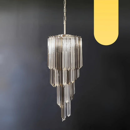 Murano Spiral Prisms Transparent Smoked Chandelier