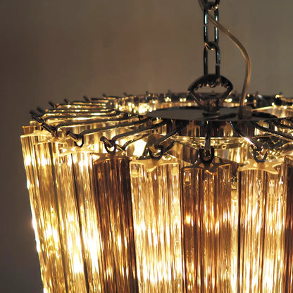 Murano Spiral Transparent Smoked Prism Glass Chandelier